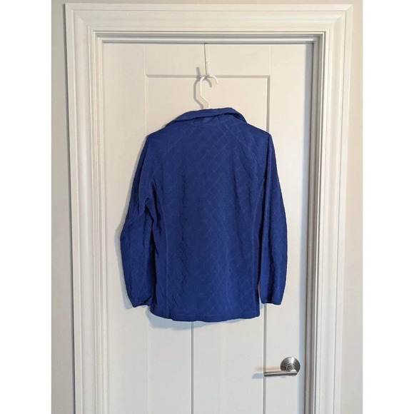Columbia Blue Quarter Zip Fleece - quilted look sz L - Picture 3 of 6